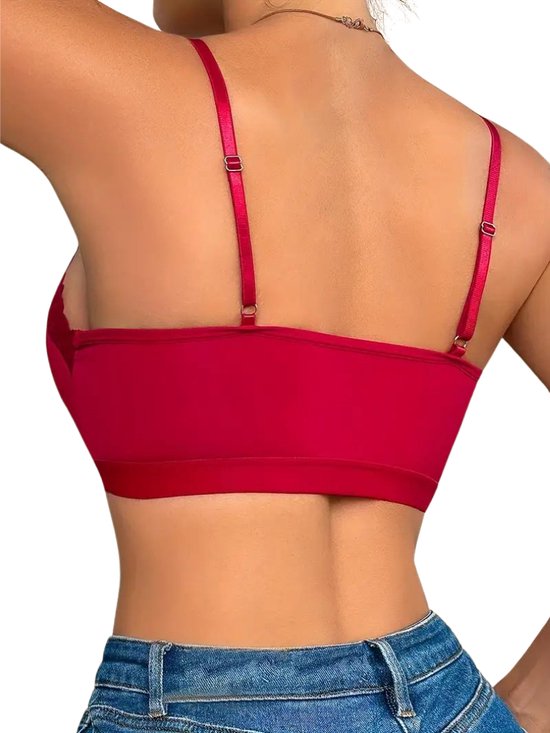 Nivard BH sans armatures - Sans Bracelets - Soutiens-gorge -gorge Push -up - Soutien-gorge Comfort - Mixte - Rouge - Taille XL