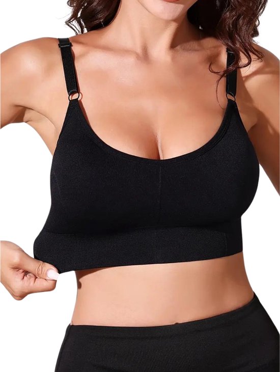 BH Nivard sans armatures - Sans Bracelets - Soutiens-gorge gorge Push -up - Soutien- Comfort - Mixte - Zwart - Taille M