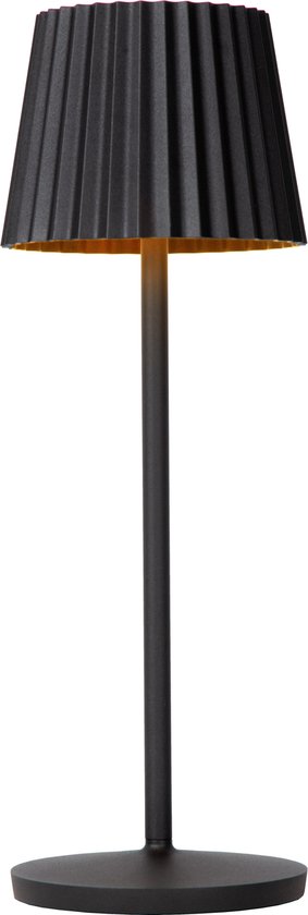 Lucide JUSTINE - Oplaadbare Tafellamp Binnen/Buiten - Accu/Batterij - LED Dimbaar - 1 × 2W 2700K - IP54 - Met draadloos oplaadstation - Zwart