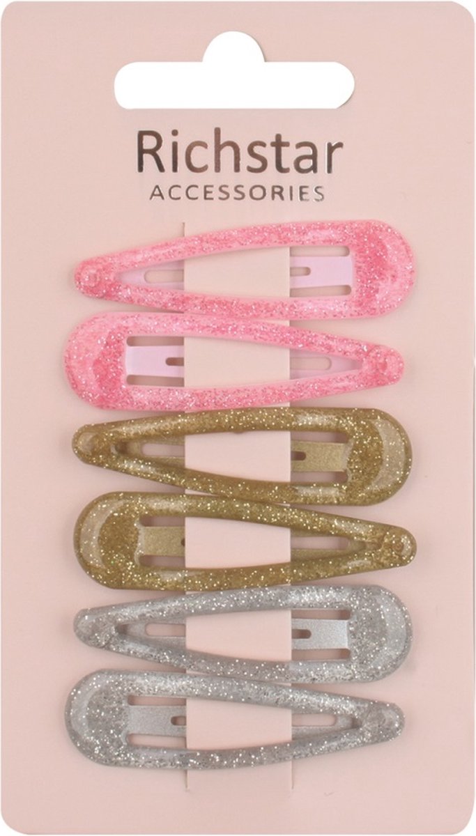 Glitter Haarspeldjes voor Meisjes – 6 Haarclips voor Peuters en Kinderen