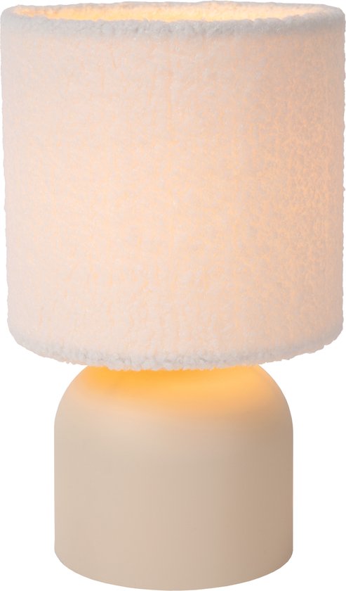 Lucide WOOLLY - Tafellamp - Ø 16 cm - 1xE14 - Beige - Japandi