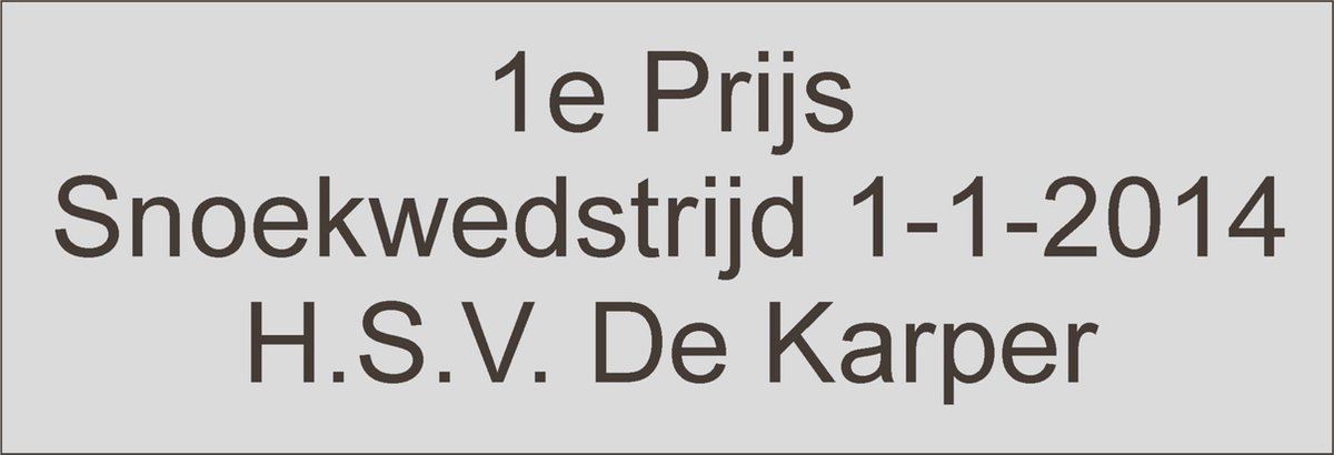 'Graveerplaatje' Sticker 25 x 62 mm Zilver Gepersonaliseerd TekstPlaatje Naamplaatje Tekstlabel Label