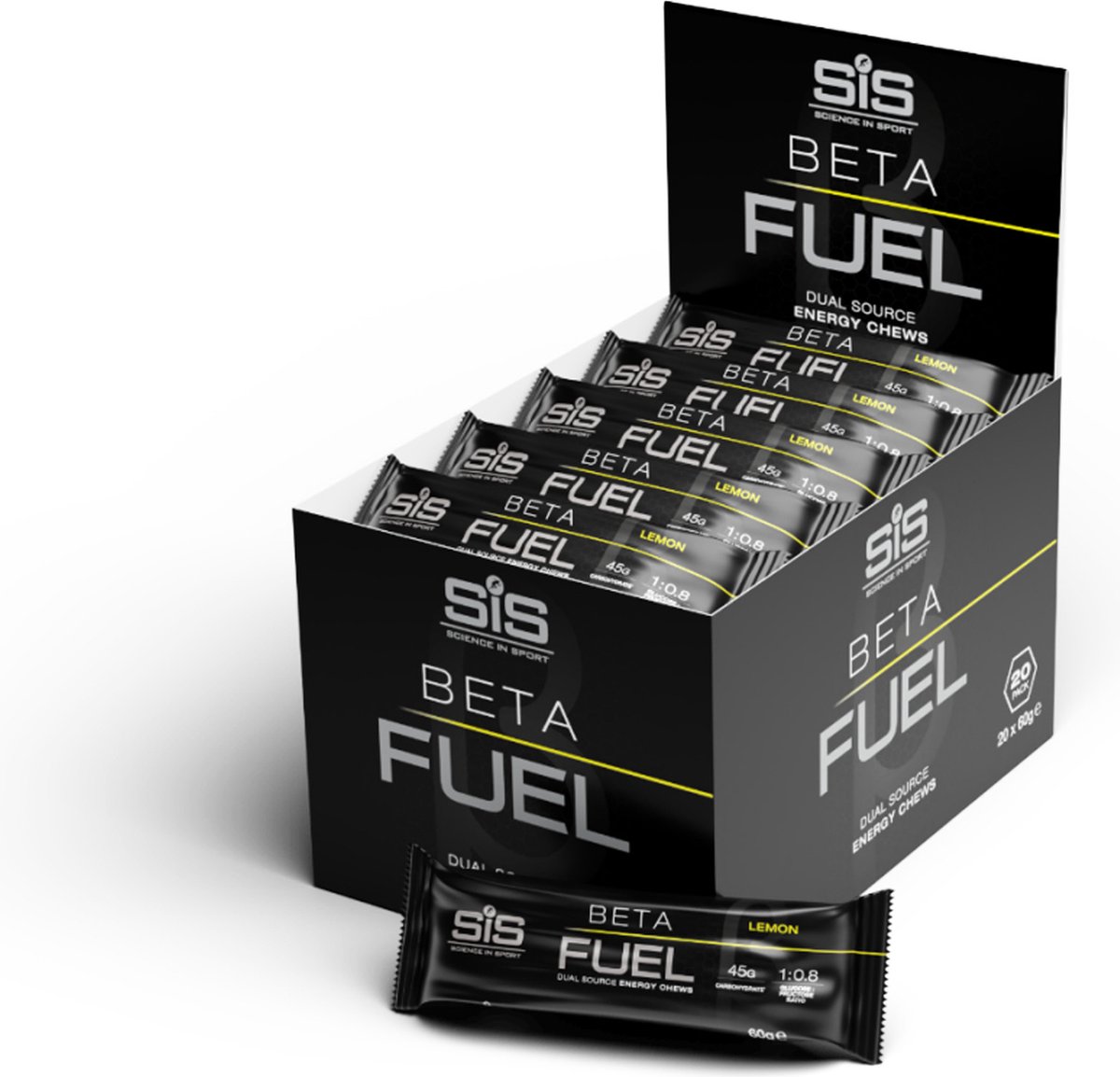 Goedkoopste Science In Sport - SIS Beta Fuel Energy Chew Bar - 1 0,8 Maltodextrine Fructose verhouding - Energierepen/Energiereep zonder coating - Lemon Smaak - 20 x 60 gram