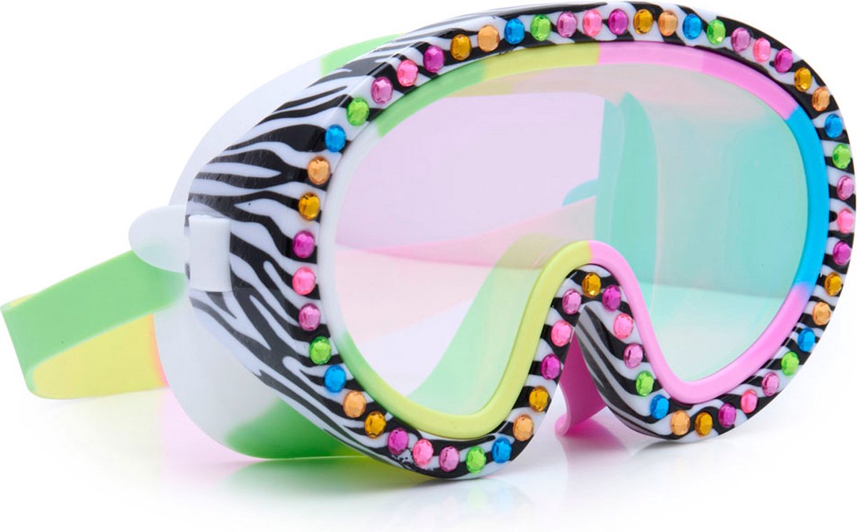 BLING2O Zwemmasker Kinderen - Zebra - Duikmasker - Anti-Fog - Uv-Protect - Multicolor