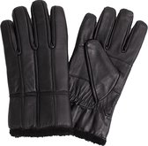 Leren handschoenen - Warme handschoenen met voering - Zwart - maat L/XL