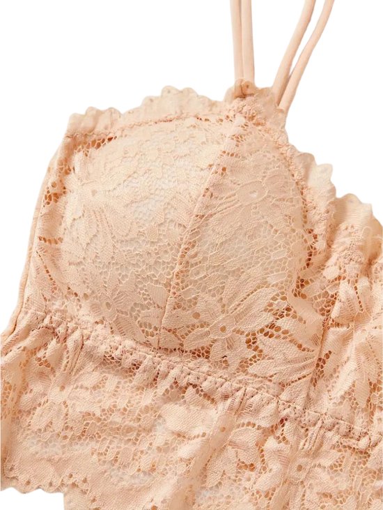 BH Nivard sans armatures - Sans Bracelets - Soutiens-gorge Push -up - Soutien-gorge Comfort - Confortable - Beige - Taille XL