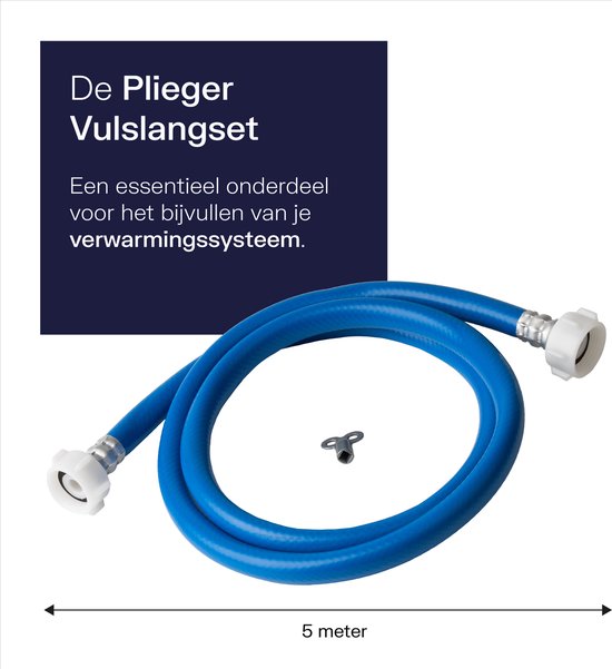 Plieger Vulslangset CV-ketel - Complete set - Met vaste koppelingen - 3/4" - Blauw - 5 meter van Plieger — afbeelding 2