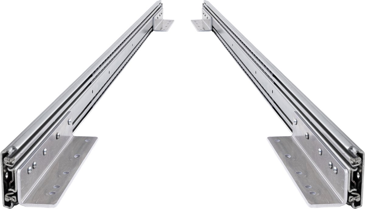 Set ladegeleiders + ladebeugels 100 cm 40" volledig uittrekbaar en 250 kg belastbaar 2 st. heavy duty camper lade geleiders 1000 mm 40inch aluminium lade ondersteuning haaks