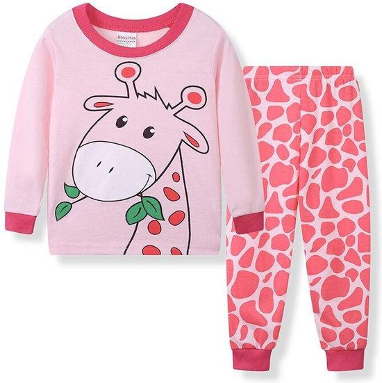 Pyjamas Filles Rose Imprimé animal Girafe Ensemble pyjama
