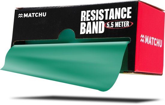 Matchu Sports Oefenband - Weerstandsband - Groen - 5.5 m