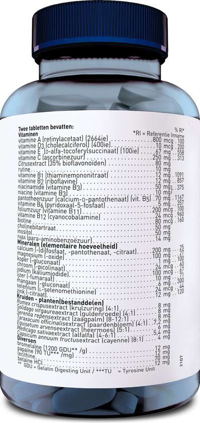 Orthica Multi 4 All - multivitamine met kruiden en enzymen - 90 tabletten