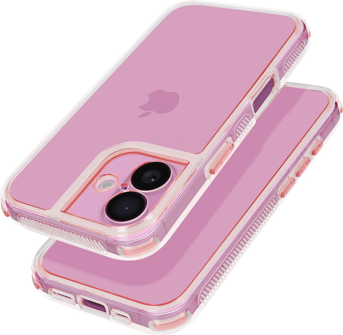 Avizar Hoesje Geschikt voor Apple iPhone 16 Plus Munten Stootvast Bumper, Rose goud