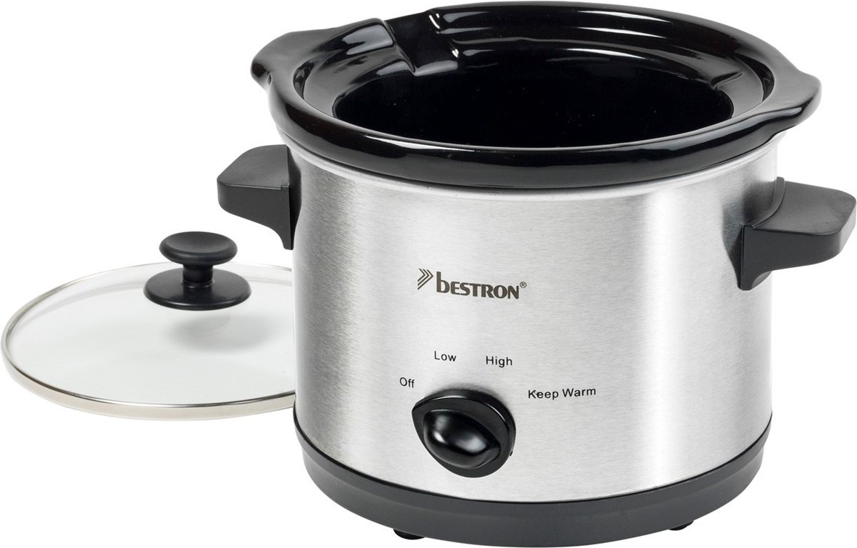Bestron Slowcooker 120W - ASC150 - 1.5L - Keramische binnenpan - Zilver - 5 jaar garantie – foto 6