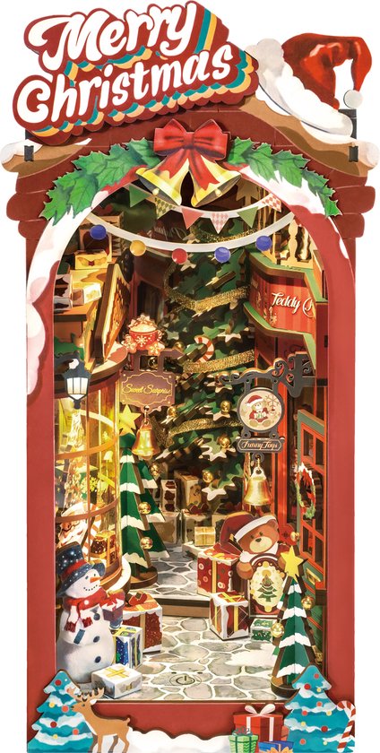 Robotime Book Nook Christmas Street | Book Nook | TGC06 | Knutselen | Bouwpakket | Hobby | Kerst | Creatief | Miniatuur