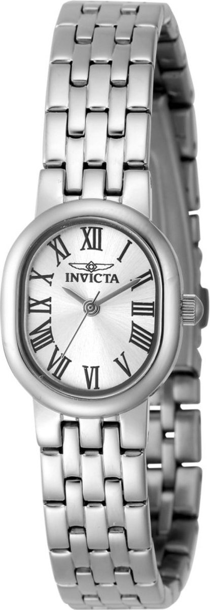 Invicta Angel 48138 Dames Horloge - Waterdicht - Analoog - Quartz Uurwerk - Roestvrij Staal met zilveren Wijzerplaat - 20mm