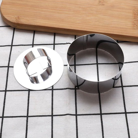 AILANDA 6 stuks dessertringen taartring crumpet ringen bakringen taartring roestvrij staal zilver voor koken bakken keuken accessoires 8 x 2,5 cm