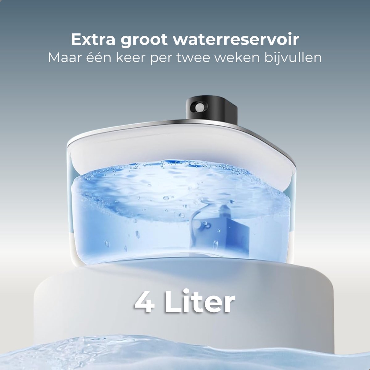 CatElite® - Premium Drinkfontein Kat | Stream - Draadloos - Waterdispenser met Sensor en Accu - Incl. 2 Filters - 4L Waterfontein Kat - Kattenfontein - Fluisterstil - RVS Zwart thumbnail 7