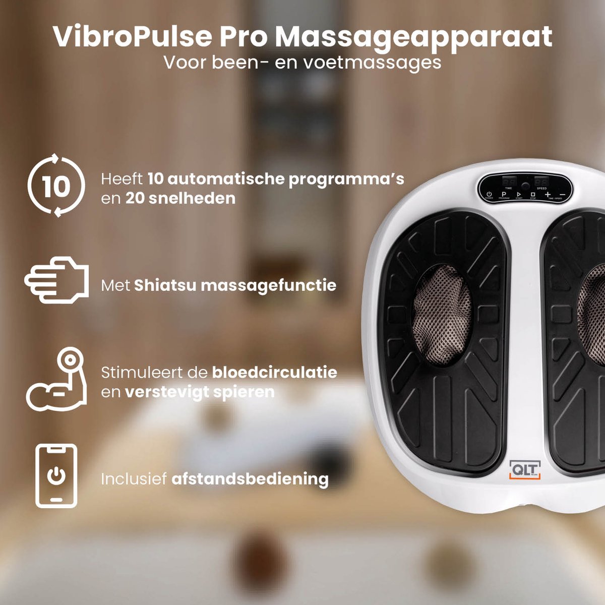 QLT VibroPulse Pro Massageapparaat met 10 Programma’s - afbeelding 2