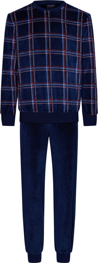 Ruiten heren pyjama fleece - Blauw - Maat - XXL