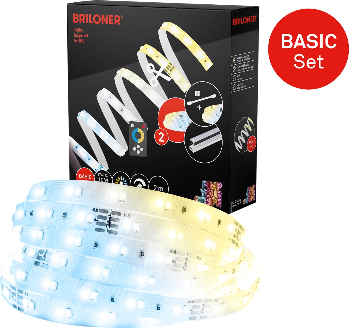 Pimp Your Stripe startersset LED Strip 2m, CCT, afstandsbediening