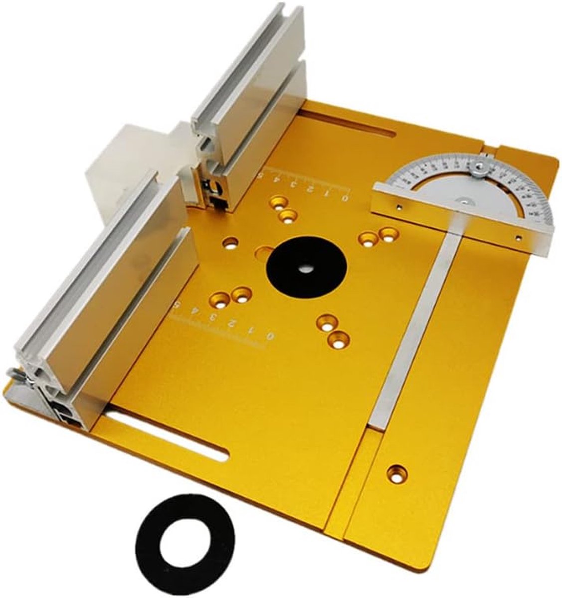 Cankypu Set van 4 Router Tafel Insert Plaat Aluminium Hout Frezen Flip Board Trimmachine Graveren Hulpgereedsc Houtbewerking Banken