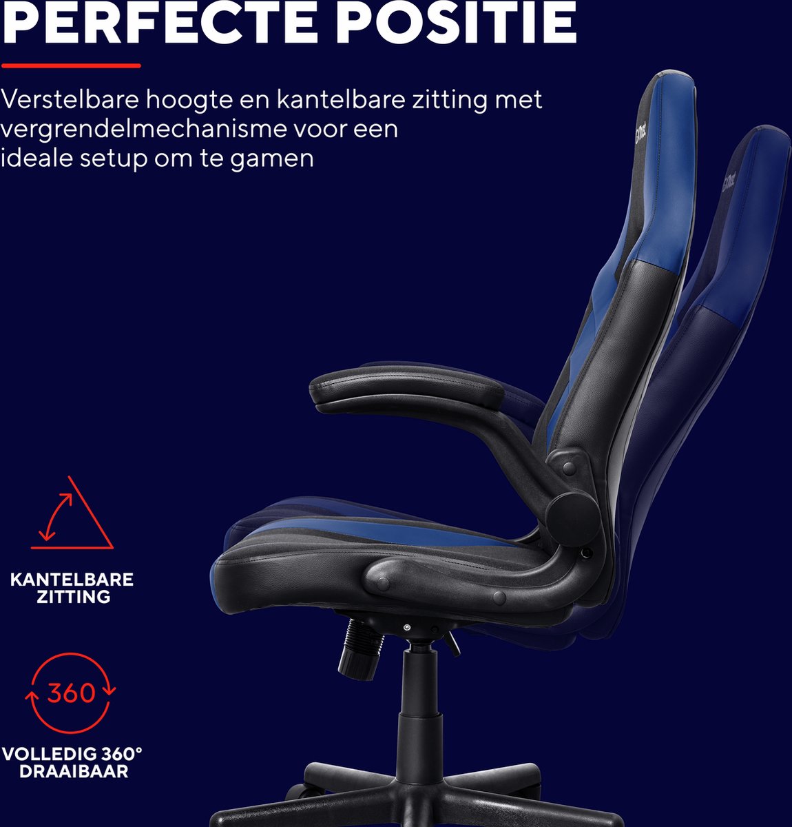 Chaise Gaming Superman Officielle Pour Enfants 4-12 Ans - Réglable En Hauteur - Rembourrage Tissu Respirant - Accoudoirs Rembourrés - Bleu