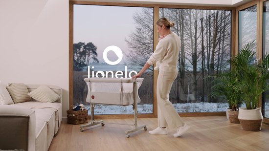 Lionelo Aurora 3in1 Co-sleeper - Babybedje tot 9 kg - Meegroeibed - 4 wielen met rem - Campingbedje – Verstelbare Hoogte – Ademend Gaas – Inclusief Matras & Transporttas – Afneembare Bekleding