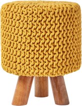 Accessoire Salon Chambre Pouf Tressé HOMESCAPES - Coton Et Pieds Accessoire Salon Chambre Pouf Tressé HOMESCAPES - Coton Et Pieds