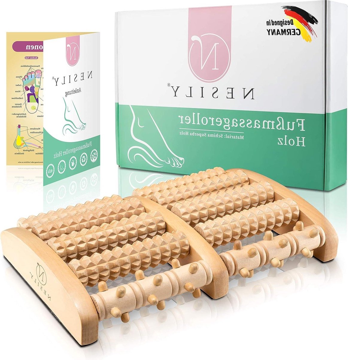 Massage Apparaat Premium voetmassageroller hout Duitse handleiding voetmassage plantairemassage