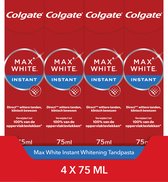 Bol.com Colgate Max White Instant Whitening Tandpasta - 4 x 75ml - Voor Witte Tanden - Voordeelverpakking aanbieding