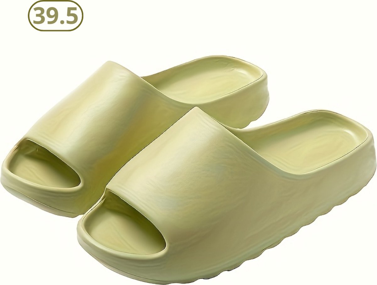 Nivard Comfortabele Slippers - Badslippers - Teenslippers - Anti-Slip Slides - Flip Flops - Stevig Voetbed - Groen - Maat 39.5