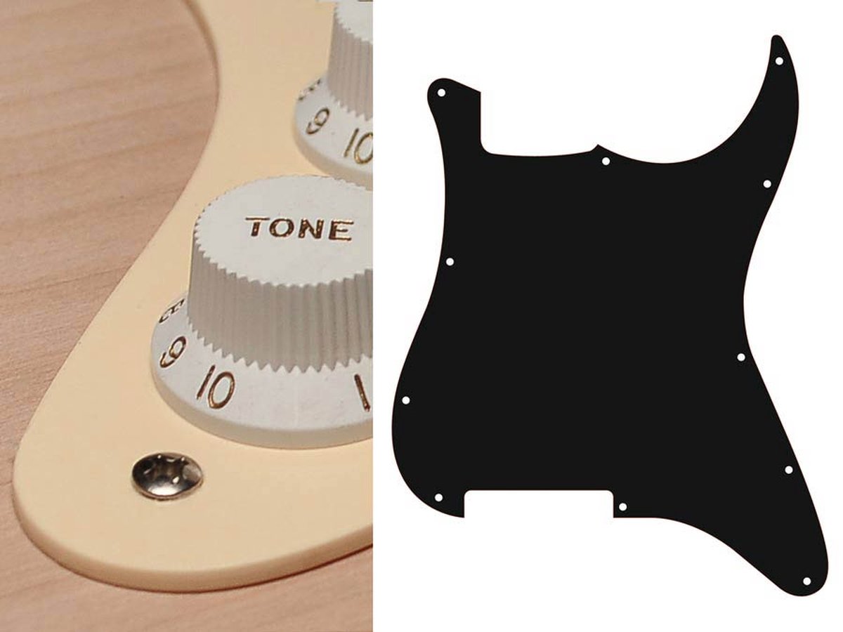 Boston ST-100-C pickguard, Stallion, no holes (only screw holes), 1 ply, cream