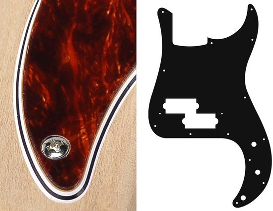 pickguard, Puncher bass, 4 plis, tortue, support