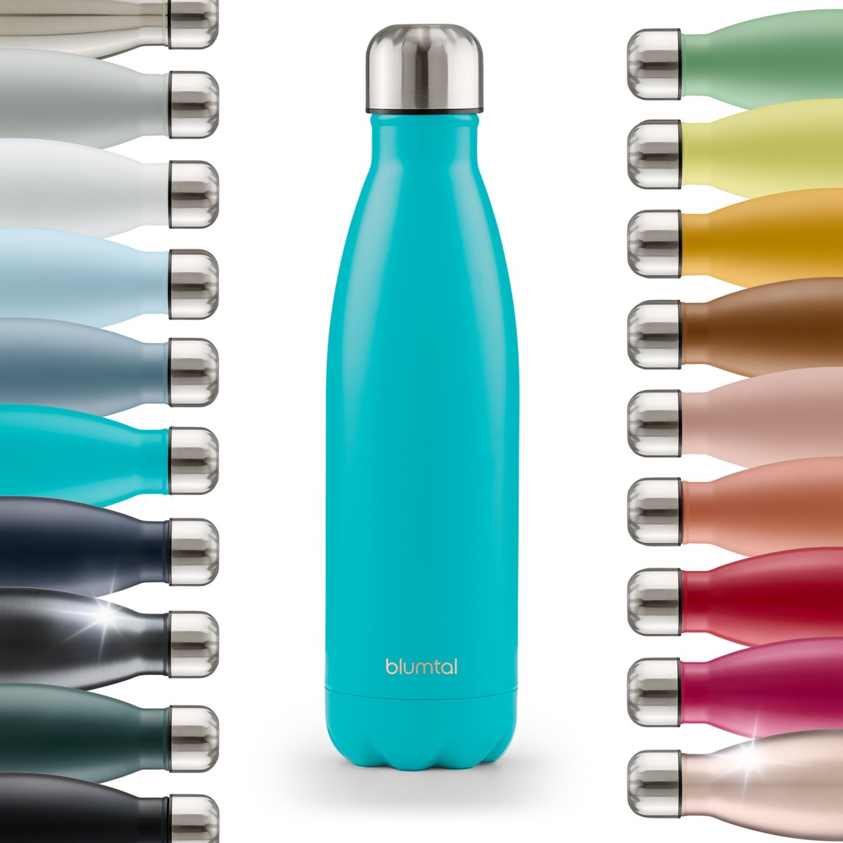 Blumtal Thermosfles Met dubbele wand Thermosbeker Koffie Thee en Koele dranken Travel Mug Petrol 1000 ML