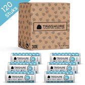Trashure Vuilniszakken - 30 L - Geschikt voor Brabantia prullenbak Code O - 6 rollen x 20 stuks - 30 liter met trekbandsluiting