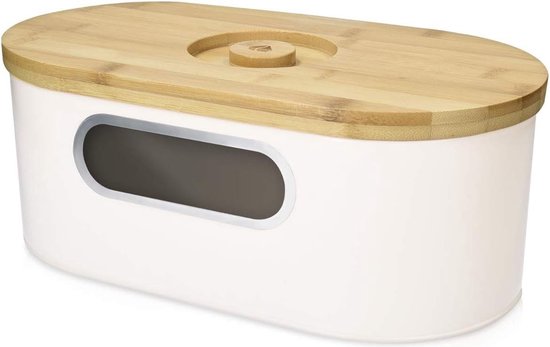 Acheter Boîte à Pain en Bois de Bambou Couvercle Coulissant, Bread Box Conserver Painen Briebe BB1162 Noir 01123