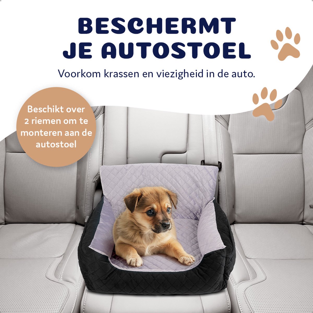 Pet Perfect Autostoel Hond - Hondenmand Auto - Honden Autostoel - Automand Hond - Zwart - Wasbaar - Met Rits – foto 3