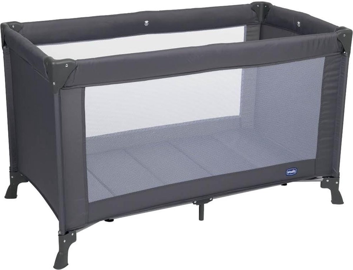 Reisbed Comfortabel Slapen - Paraplu-opvouw Systeem - Dubbele Veiligheid - Transporttas - Peuterbed Kinderbed - Babybed - 0 tot 4 jaar - Max. 15kg - Grijs