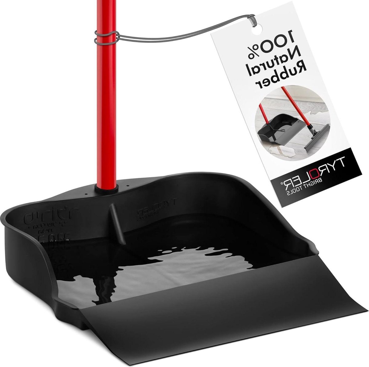 Goedkoopste Bezem Waterpan 100 -rubberen stofpan 105-cm-aluminium-anti-roest-handvat Multifunctioneel voor droge en natte vloerreiniging binnen en buiten Compatibel met elke maat bezem en rakel.