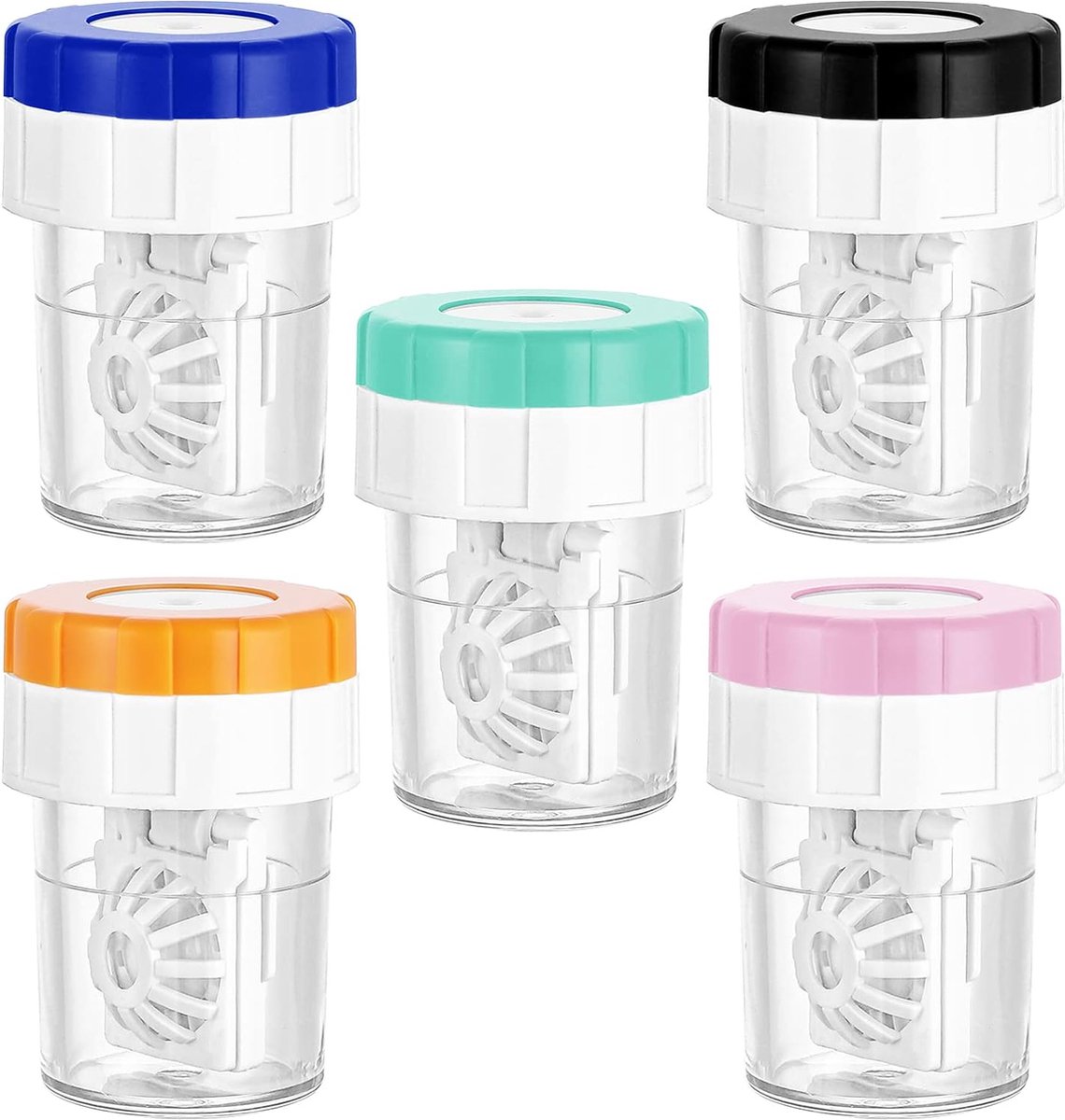 Goedkoopste 5 stuks handmatige contactlensreiniger, lensreinigingscontainer voor dagelijks gebruik, contactlensdoosjes, contactlensweek-bewaarset voor op reis
