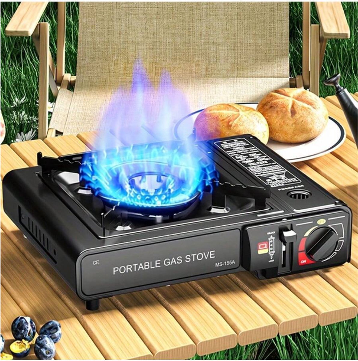 SMH LINE® Luxe campingkooktoestel, gasfornuis, 3,5 kW, zonder gaspatronen, 227 g, gasbutaan, robuust, campingkoffer, fornuis, outdoor, tafelgrill, 3 vlammen SMH LINE® Luxe campingkooktoestel, gasfornuis, 3,5 kW, zonder gaspatronen, 227 g, gasbutaan, robuust, campingkoffer, fornuis, outdoor, tafelgrill, 3 vlammen