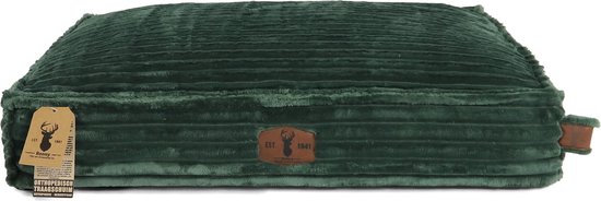 Boony est 1941 premium ligkussen orthopedisch pine green velvet corduroy 80x60x14cm