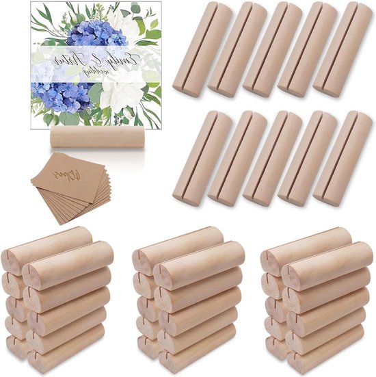 Asaisimg Set van 100 plaatskaarthouders, 50 stuks tafelnummerhouder, driehoekige vorm met 50 plaatskaarten, tafelkaarthouder, fotohouder, standaard, clip voor bruiloft, feest, babyshower (goud
