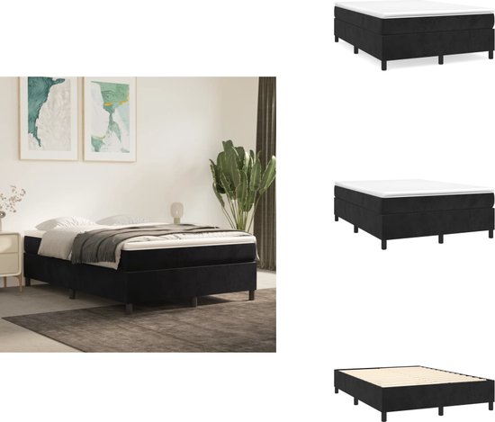 vidaXL Bedframe fluweel donkerblauw 140x200 cm, slaapmeubel, ledikant, slaapmeubels, bedbodem, tweepersoonsbed, slaapmeubelen, slaapmeubilair