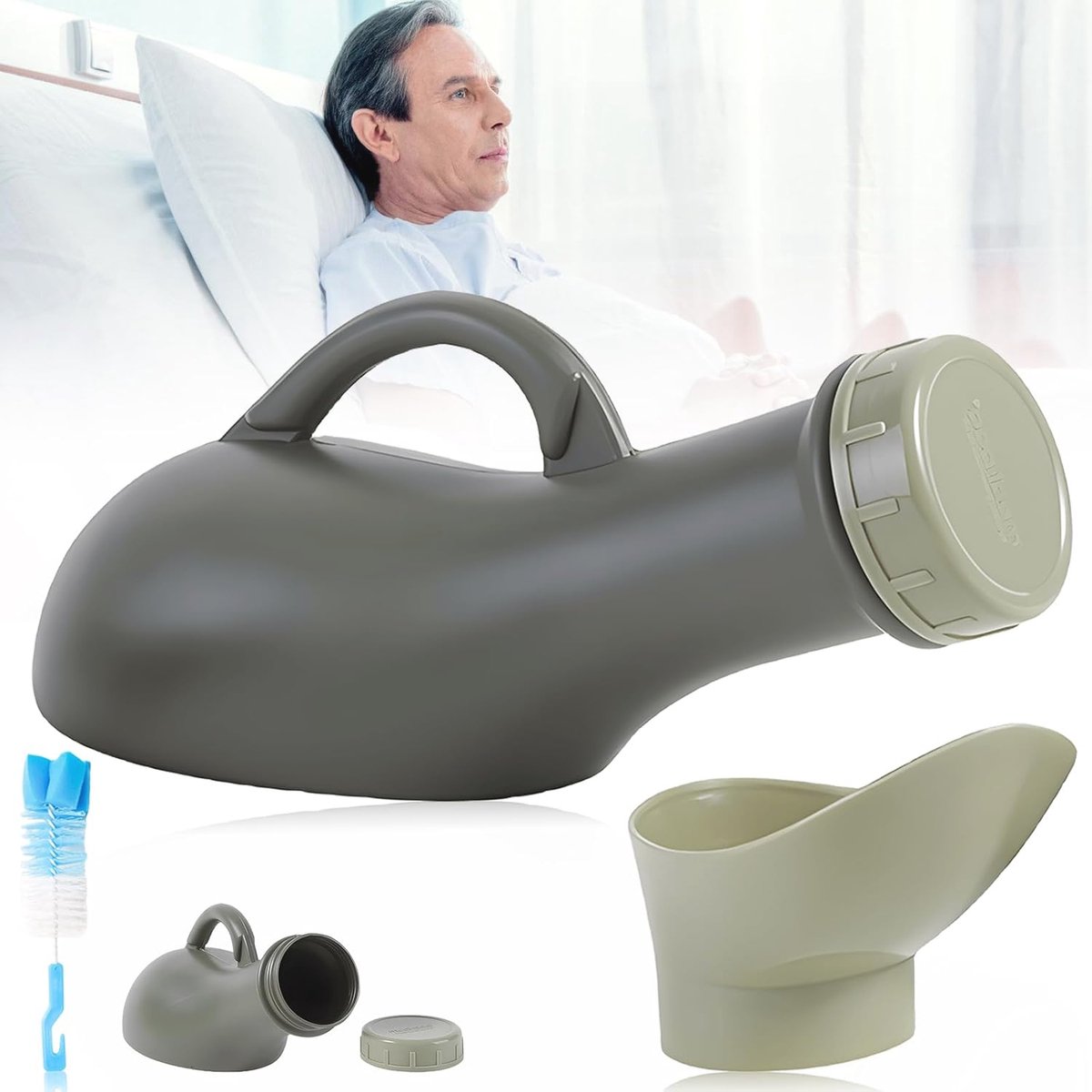 Draagbare Urinefles 1000 ml voor Mannen en Vrouwen - Lekvrije Urinekamer voor Noodsituaties, Camping en Reizen