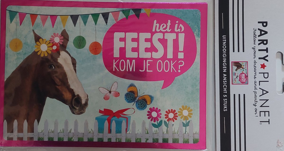 Uitnodigingskaart paarden.