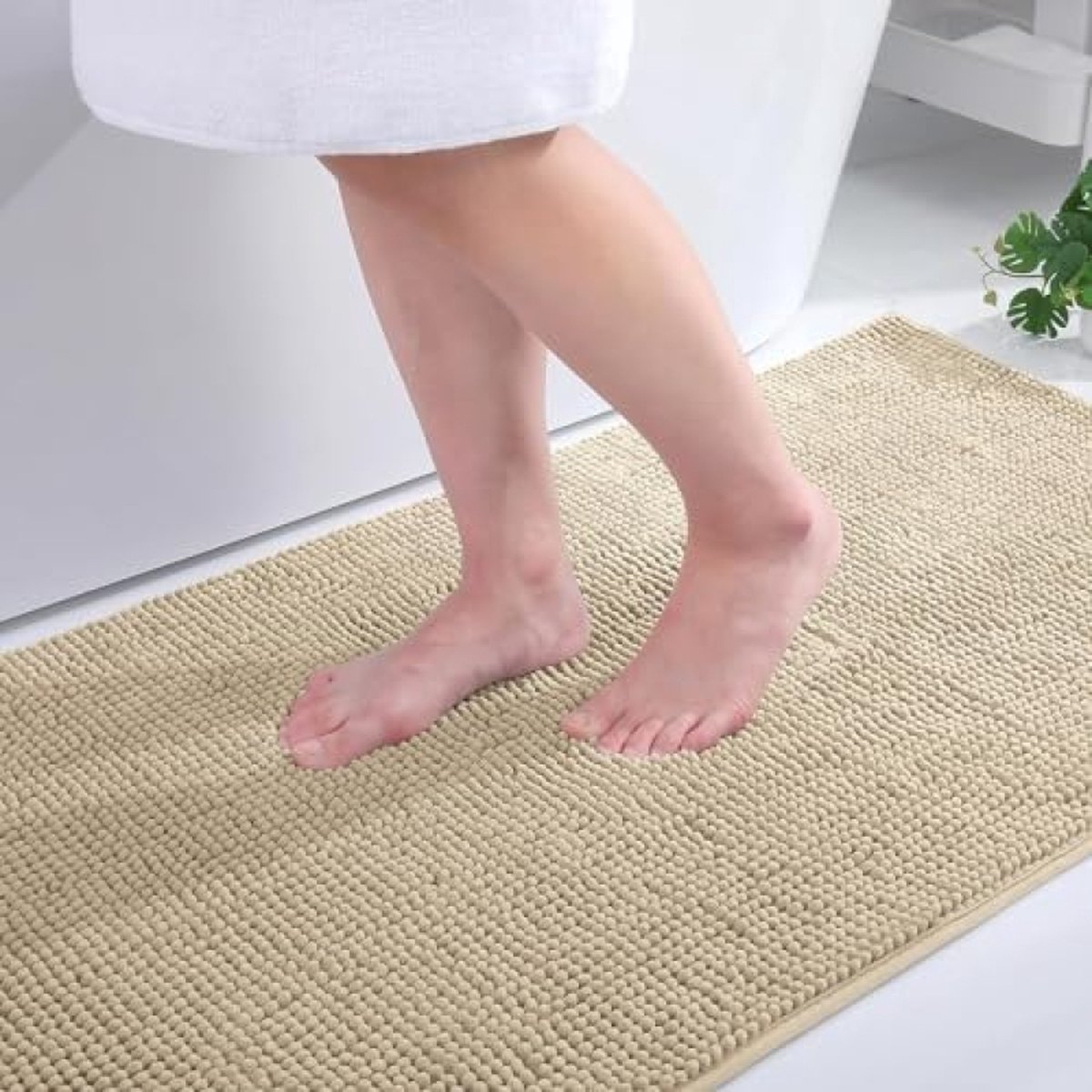 Chenille Badmat, antislip, zacht, absorberend, wasbaar, 60 x 90 cm