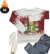 Nivard Kersttrui - Dames - Foute Kersttrui - Christmas Sweater - Kattenprint - Kerst Sweater - Christmas Jumper - Pyjama - Rood - M