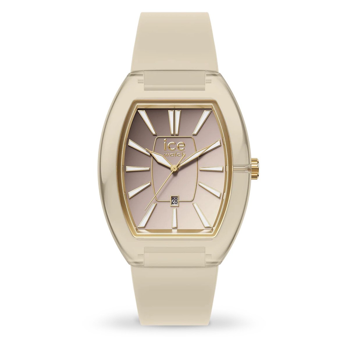 Ice-Watch - Ice boliday Dome Almond skin sunset - Amandel dameshorloge met siliconen band - 024039 (Klein)