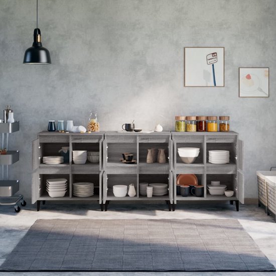 vidaXL Buffet - Classic s - Meubles - 60 x 35 x 70 cm - Chêne Sonoma Grijs - Armoire de cuisine